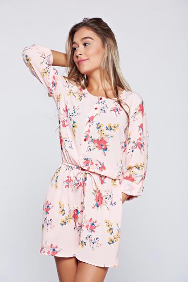 Rózsaszínű PrettyGirl zsebes overál lenge anyagból