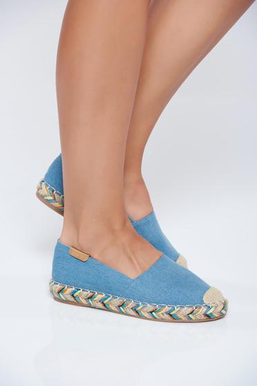 Világoskék espadrilles farmer anyag a talp nagyon könnyű