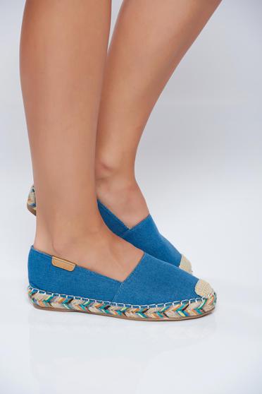 Kék espadrilles farmer anyagból