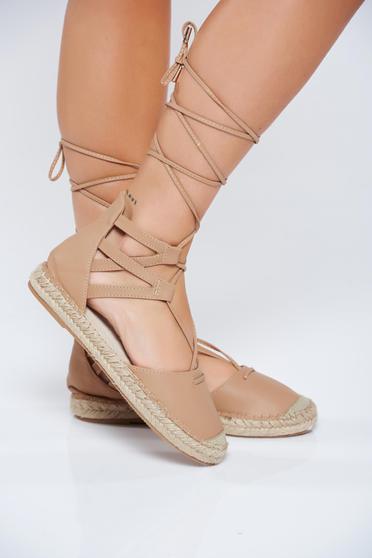 Krém espadrilles zsinórral köthető