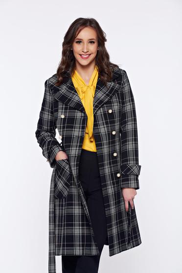 Fekete LaDonna elegáns szöve nagykabát
