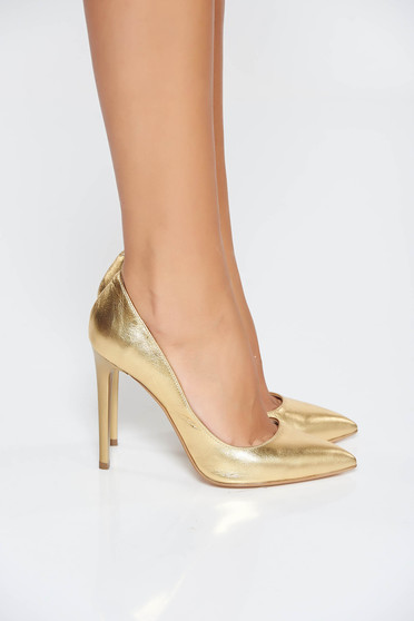 Arany stiletto magassarkú cipő