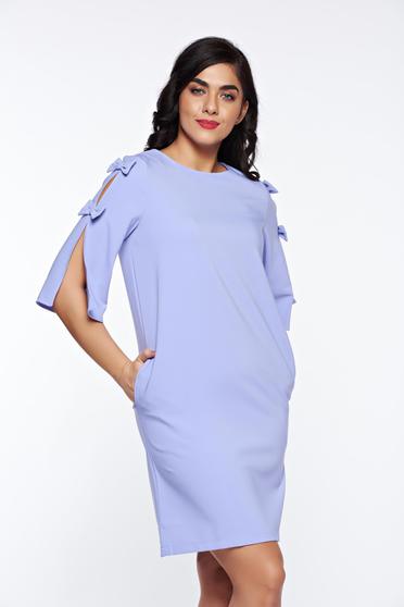 Lila LaDonna elegáns bő szabás ruha kivágott ujjrész