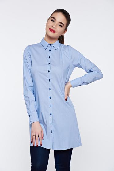 Világoskék PrettyGirl női ing casual hosszú bő szabású