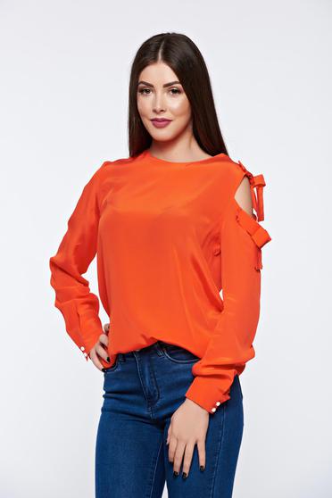 Narancs PrettyGirl női blúz elegáns bő szabású lenge anyagból