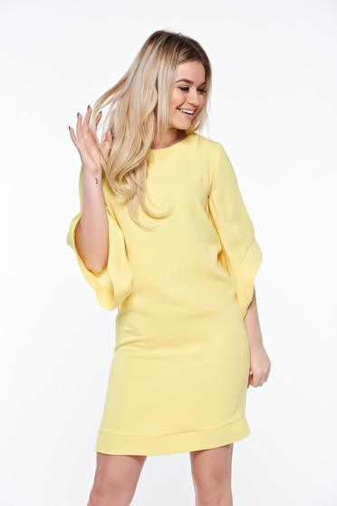 Sárga LaDonna elegáns bő szabás ruha belső béléssel zsebes