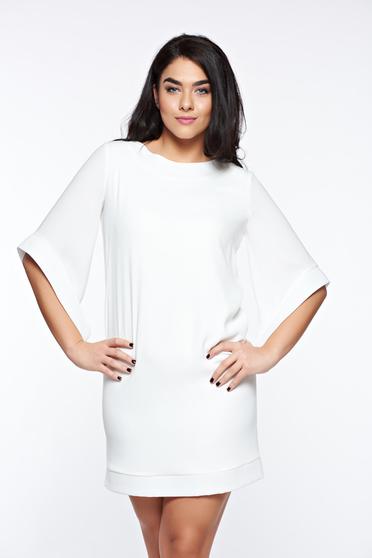 Fehér LaDonna elegáns bő szabású ruha belső béléssel zsebekkel