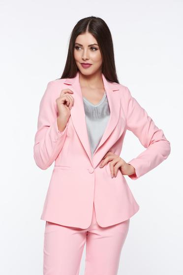 Pink Artista irodai blézer belső béléssel kiegészítőkkel ellátott zsebek rugalmatlan szövet