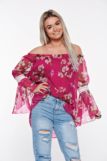 Pink SunShine casual női blúz lenge, áttetsző anyag belső béléssel
