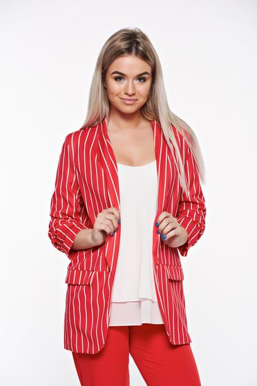 Piros SunShine casual bő szabású blézer belső béléssel rugalmas anyag
