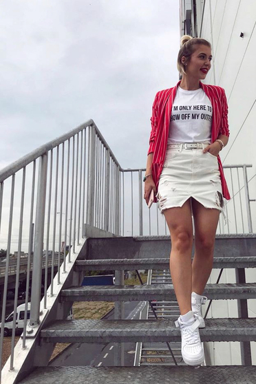 Piros SunShine casual bő szabású blézer belső béléssel rugalmas anyag