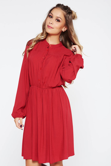 Burgundy SunShine ruha casual derékban rugalmas harang lenge anyagból
