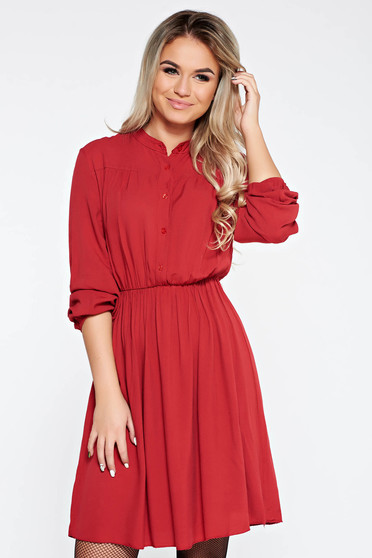 Burgundy SunShine ruha casual derékban rugalmas harang lenge anyagból