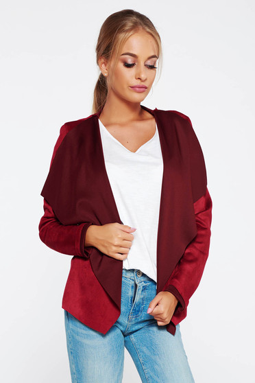 Burgundy SunShine kardigán casual bő szabás bársonyos anyag puha anyag