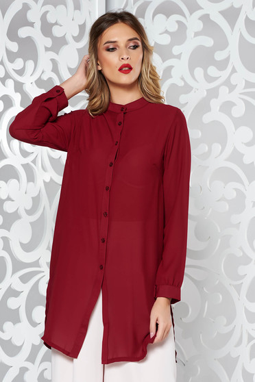 Burgundy női ing elegáns bő szabású enyhén áttetsző anyag