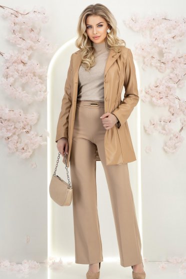 Szett - női trench kabát, nadrág, pulóver