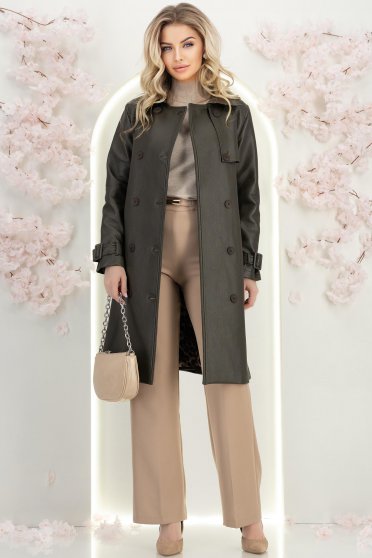 Szett - női trench kabát, nadrág, pulóver